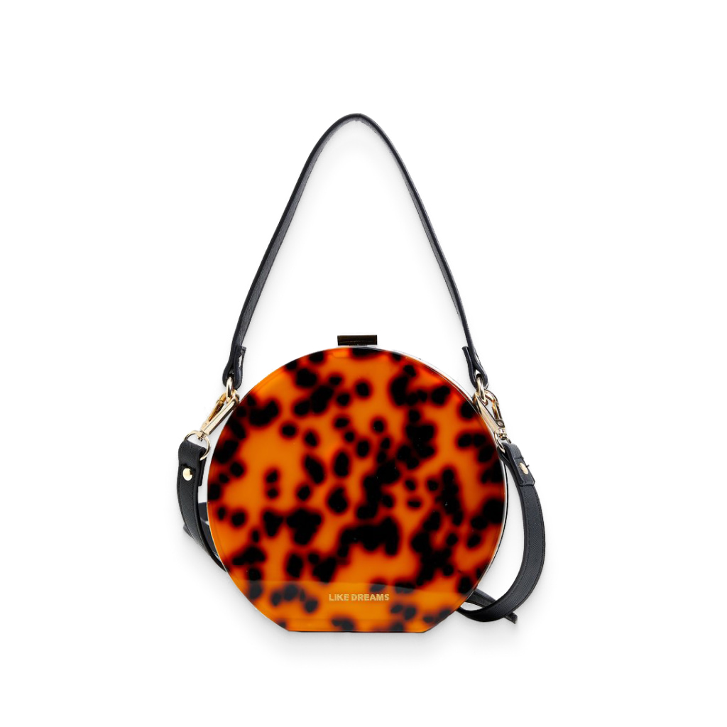 Premium Acrylic Tortoise top Colored Circular Clutch